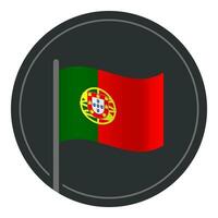 Abstract Portugal Flag Flat Icon in Circle Isolated on White Background vector