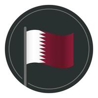 Abstract Qatar Flag Flat Icon in Circle Isolated on White Background vector