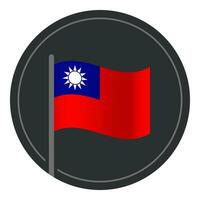 Abstract Taiwan Flag Flat Icon in Circle Isolated on White Background vector