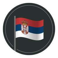 Abstract Serbia Flag Flat Icon in Circle Isolated on White Background vector