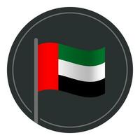 Abstract United Arab Emirates Flag Flat Icon in Circle Isolated on White Background vector