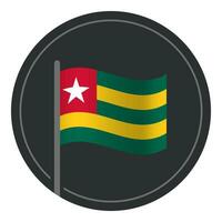 Abstract Togo Flag Flat Icon in Circle Isolated on White Background vector