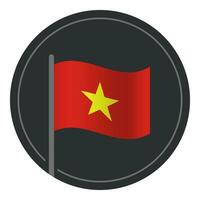 Abstract Vietnam Flag Flat Icon in Circle Isolated on White Background vector