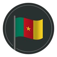 Abstract Cameroon Flag Flat Icon in Circle Isolated on White Background vector