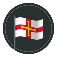 resumen guernsey bandera plano icono en circulo aislado en blanco antecedentes vector