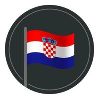 Abstract Croatia Flag Flat Icon in Circle Isolated on White Background vector