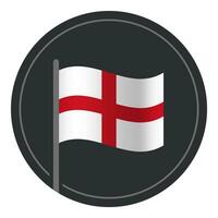 Abstract England Flag Flat Icon in Circle Isolated on White Background vector