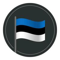 Abstract Estonia Flag Flat Icon in Circle Isolated on White Background vector