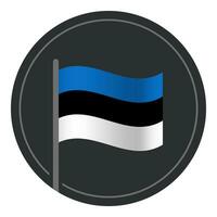 resumen Estonia bandera plano icono en circulo aislado en blanco antecedentes vector