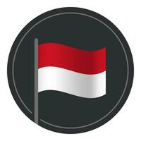 Abstract Indonesia Flag Flat Icon in Circle Isolated on White Background vector