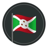 Abstract Burundi Flag Flat Icon in Circle Isolated on White Background vector