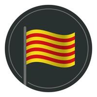 Abstract Catalonia Flag Flat Icon in Circle Isolated on White Background vector