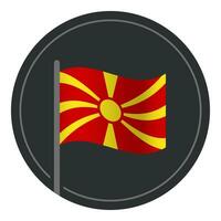 Abstract Macedonia Flag Flat Icon in Circle Isolated on White Background vector