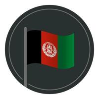 Abstract Afghanistan Flag Flat Icon in Circle Isolated on White Background vector
