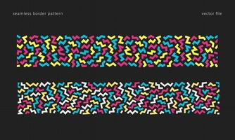 de moda memphis zigzag línea sin costura frontera modelo decoración vector