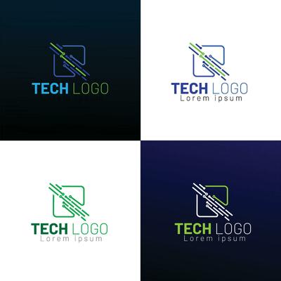 Modern technology letter logo design. Initial A for symbol tech, internet, system