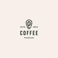 think coffee bulb idea coffee bean logo vintage retro vector