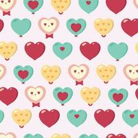 heart seamless pattern on pink background.Editable vector illustration for fabric,tile