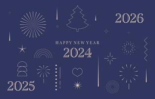 firework background for celebration,congratulation in 2024,2025,2026.Editable vector illustration for graphic design