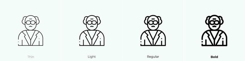 professor icon. Thin, Light, Regular And Bold style design isolated on white background vector