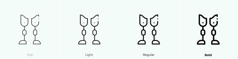 prosthesis icon. Thin, Light, Regular And Bold style design isolated on white background vector