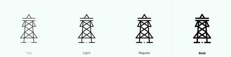 pilón icono. delgado, luz, regular y negrita estilo diseño aislado en blanco antecedentes vector