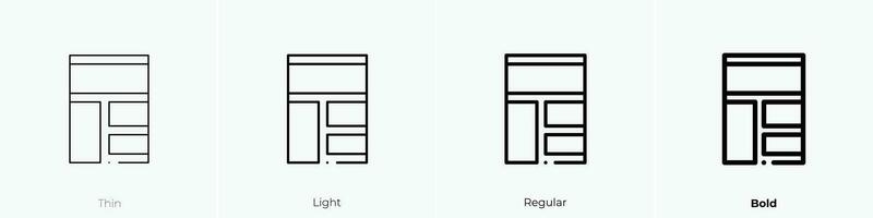 prototipo icono. delgado, luz, regular y negrita estilo diseño aislado en blanco antecedentes vector