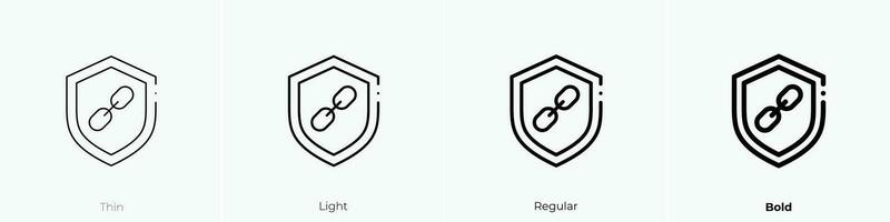 protect icon. Thin, Light, Regular And Bold style design isolated on white background vector