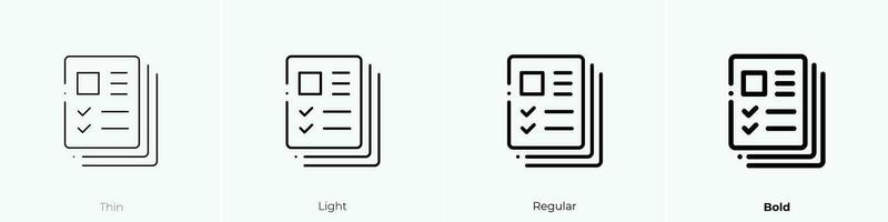 perfiles icono. delgado, luz, regular y negrita estilo diseño aislado en blanco antecedentes vector