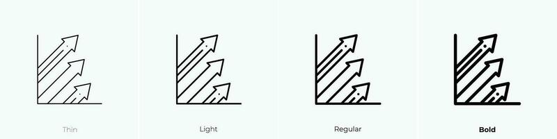 ganancias icono. delgado, luz, regular y negrita estilo diseño aislado en blanco antecedentes vector