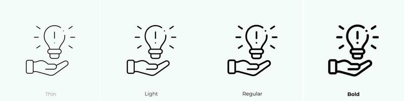 problem solving icon. Thin, Light, Regular And Bold style design isolated on white background vector