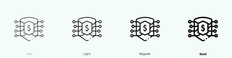 proteccion icono. delgado, luz, regular y negrita estilo diseño aislado en blanco antecedentes vector