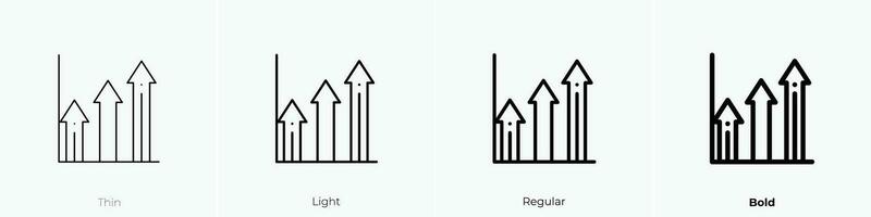 ganancias icono. delgado, luz, regular y negrita estilo diseño aislado en blanco antecedentes vector