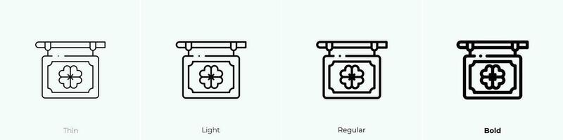 pub icono. delgado, luz, regular y negrita estilo diseño aislado en blanco antecedentes vector