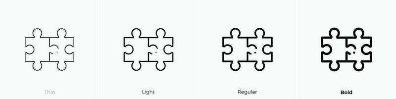 puzzle piece icon. Thin, Light, Regular And Bold style design isolated on white background vector