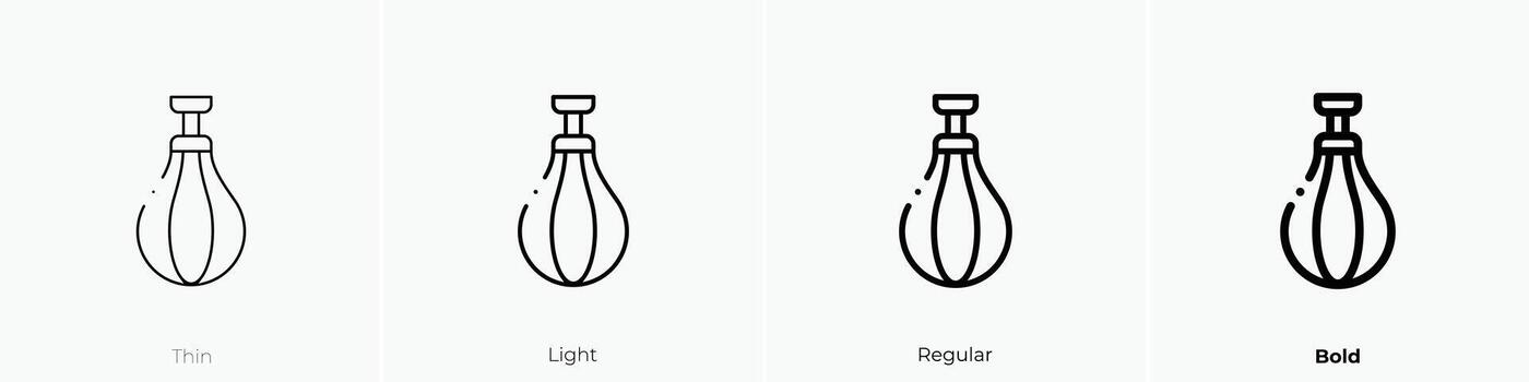 punching ball icon. Thin, Light, Regular And Bold style design isolated on white background vector