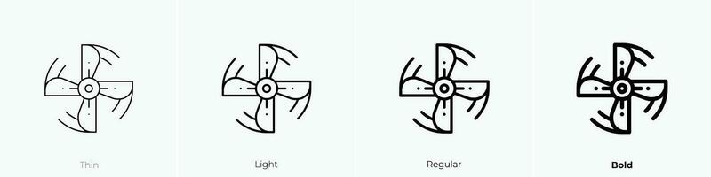 propeller icon. Thin, Light, Regular And Bold style design isolated on white background vector