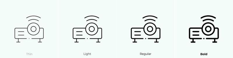 projectors icon. Thin, Light, Regular And Bold style design isolated on white background vector