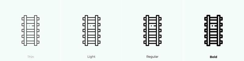 ferrocarril icono. delgado, luz, regular y negrita estilo diseño aislado en blanco antecedentes vector