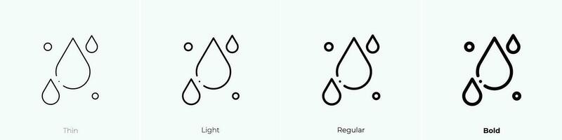 raindrops icon. Thin, Light, Regular And Bold style design isolated on white background vector