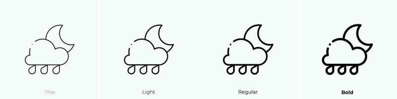 rain icon. Thin, Light, Regular And Bold style design isolated on white background vector