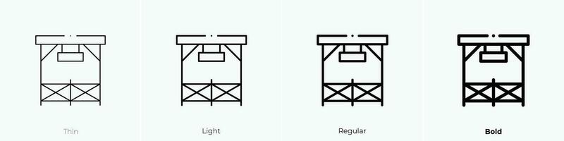 rancho icono. delgado, luz, regular y negrita estilo diseño aislado en blanco antecedentes vector