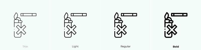 quit smoking icon. Thin, Light, Regular And Bold style design isolated on white background vector