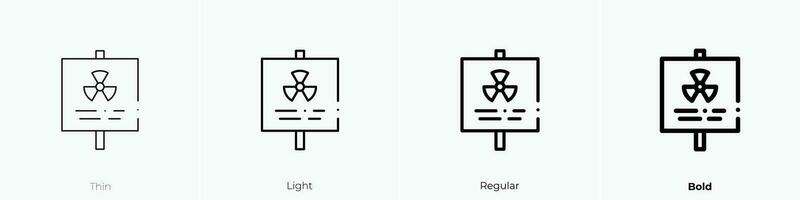 radiation icon. Thin, Light, Regular And Bold style design isolated on white background vector