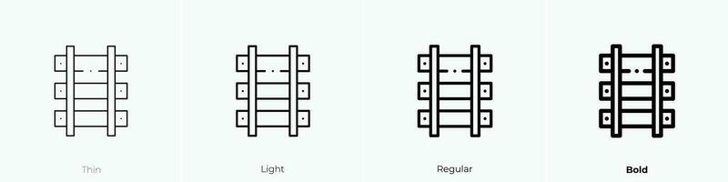 ferrocarril icono. delgado, luz, regular y negrita estilo diseño aislado en blanco antecedentes vector