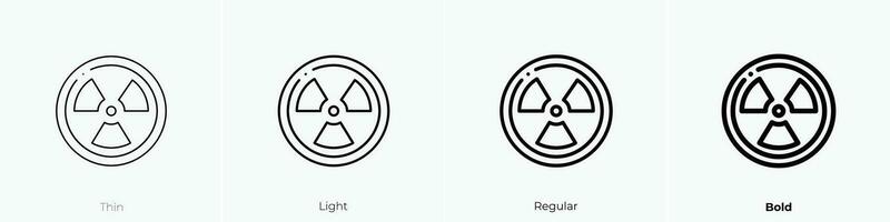 radiation icon. Thin, Light, Regular And Bold style design isolated on white background vector