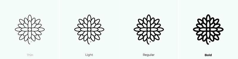 rangoli icon. Thin, Light, Regular And Bold style design isolated on white background vector