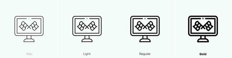 race icon. Thin, Light, Regular And Bold style design isolated on white background vector