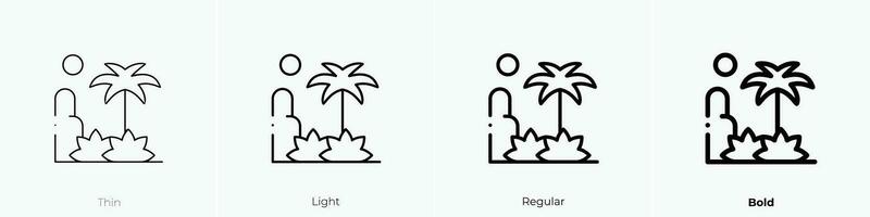 rainforest icon. Thin, Light, Regular And Bold style design isolated on white background vector