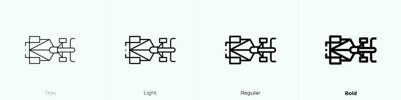 racing car icon. Thin, Light, Regular And Bold style design isolated on white background vector